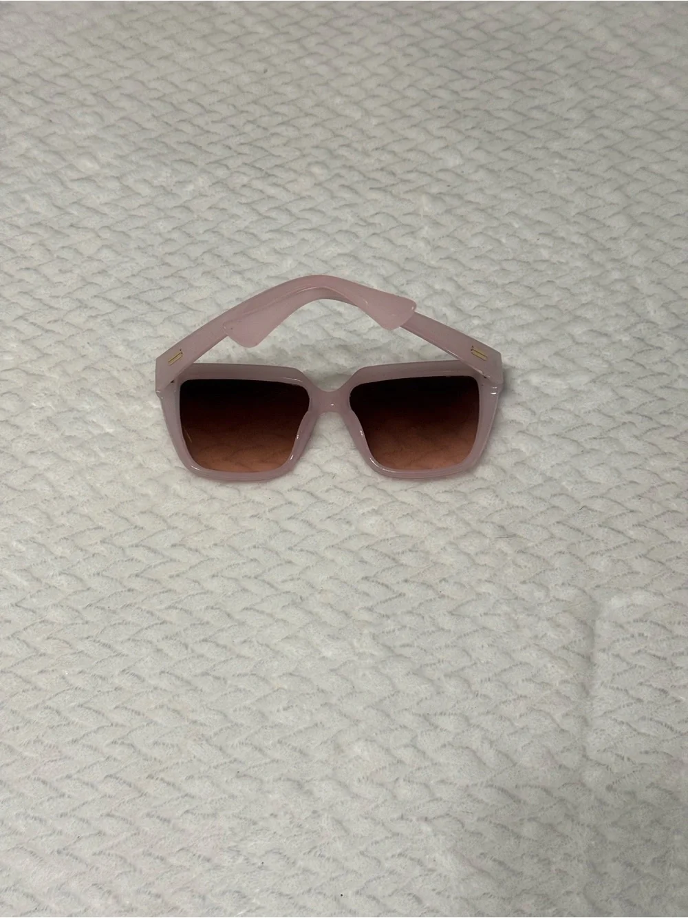 Translucent Pink Women's Fashion Sunglasses with Gold Accent